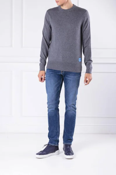 pulover | Regular Fit | z dodatkiem wełny Calvin Klein 	gri	